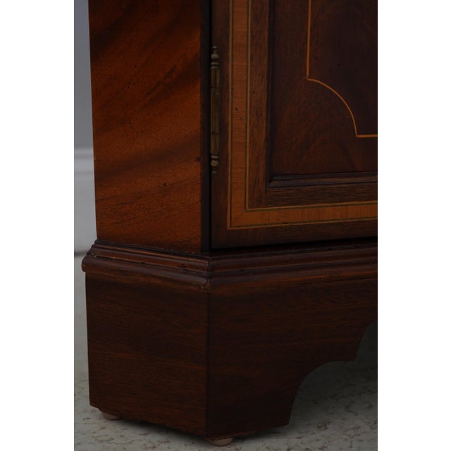 English Made Mahogany Inlaid Corner Cabinet For Sale - Image 15 of 17