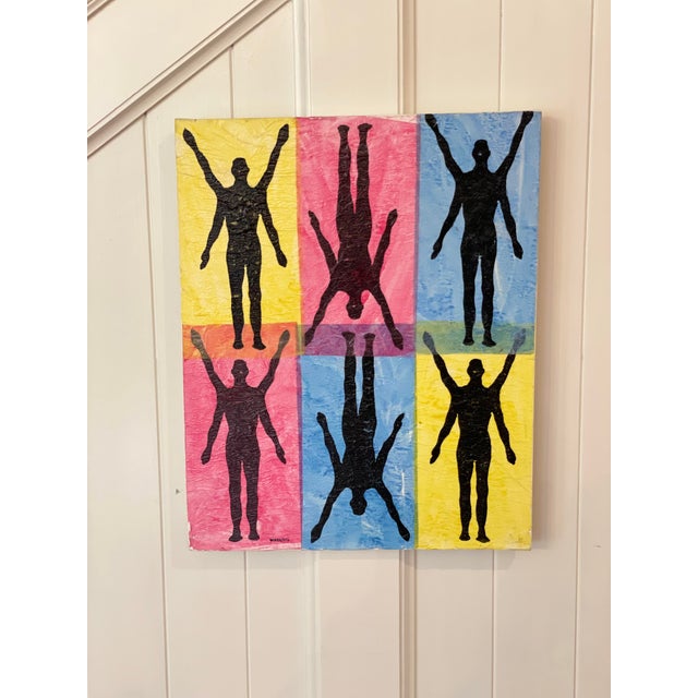 Interesting Modern “Study in Figures, 4 Arms” Original Acrylic Painting / Artwork by Nashville Artist Will Koenig -...