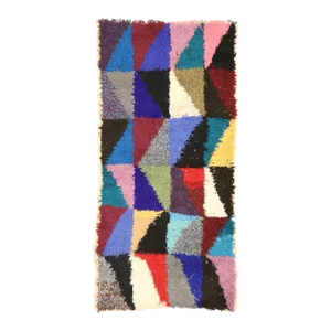 Vintage Berber Boucherouite Moroccan Rug - 03'00 X 06'03