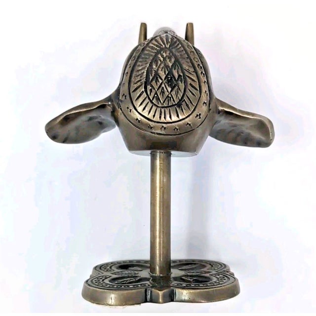 Cast Brass Elephant Head Wall Mount Coat Purse Hook Hanger India Boho For Sale - Image 4 of 8