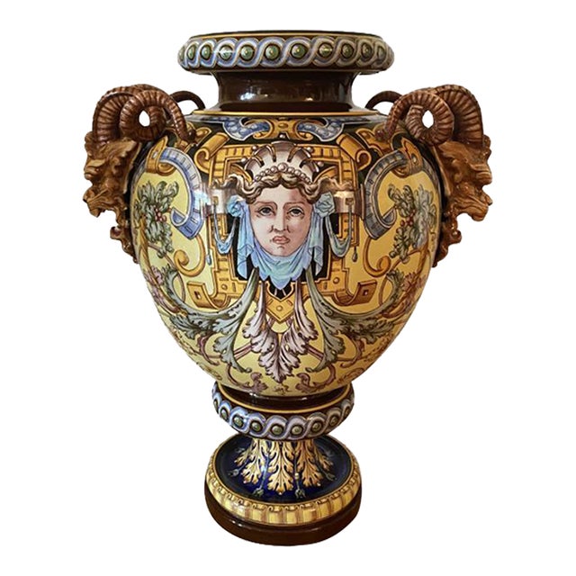Sarregemines 1880 Monumental French Majolica Jardinière For Sale