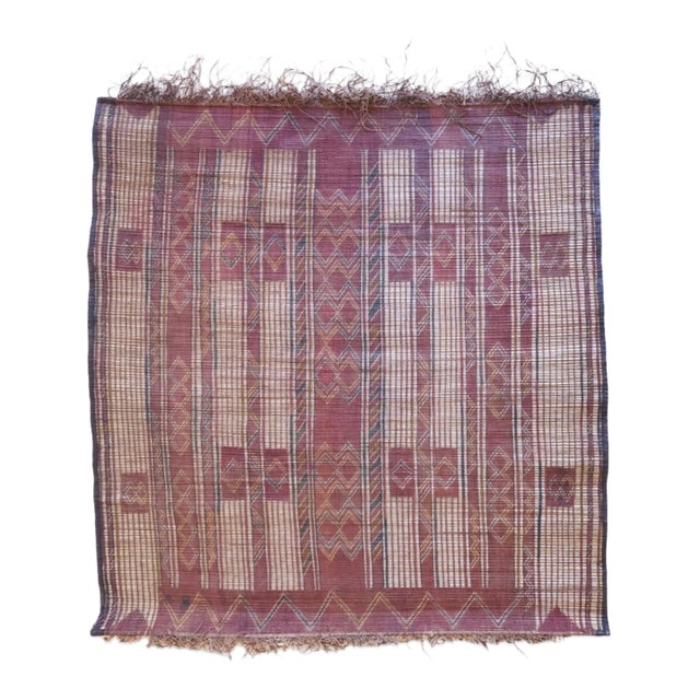 Small Nomadic Tuareg Mat - 4.11 X 4.6 Ft For Sale