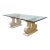 Kreiss Double Pedestal + Beveled Glass Top Dining Table For Sale