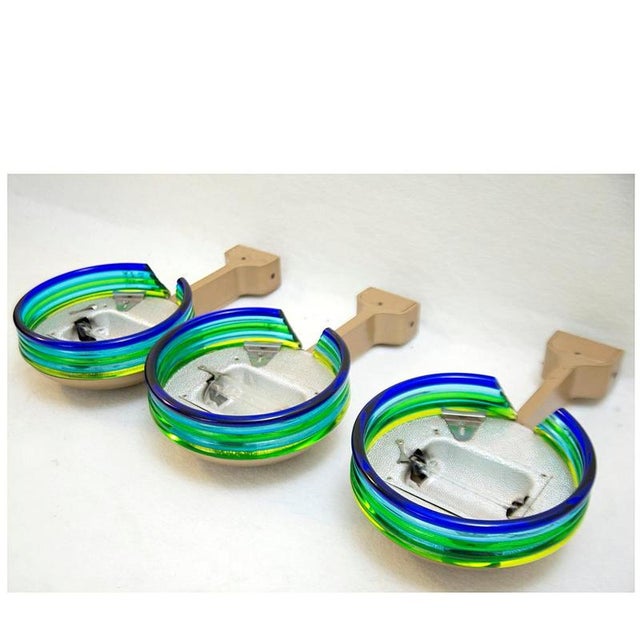 Murano Glass Wall Lamps, 1980s, Set of 3 For Sale - Image 12 of 12