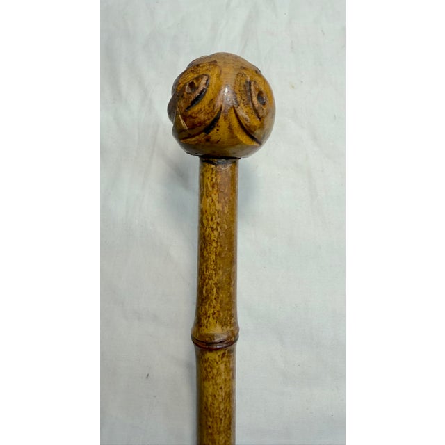 Antique 19th Century Hand Carved Folk Art Bull Dog Walking Stick Cane Sculpture For Sale - Image 10 of 10