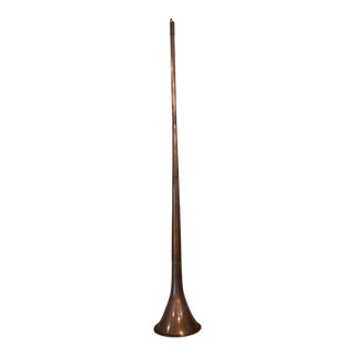 Antique Copper and Brass Trumpet Light For Sale