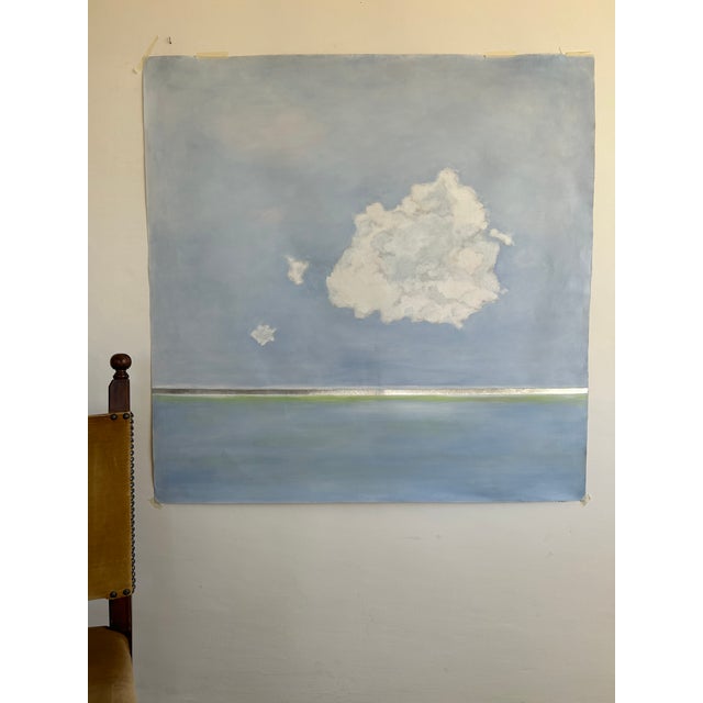 2020s Cloud With Blue Sky and Silver Horizon Original Art by Natalie Mitchell/Sette Design For Sale - Image 5 of 7