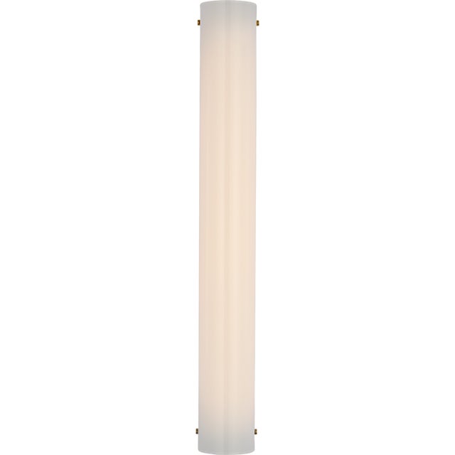 Penhold 24" Bath Light in Soft Brass with White Glass Designer: Barbara Barry Finish: Soft Brass Height: 24" Width: 3.25"...