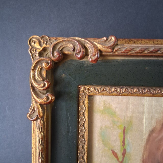 Nadine Campbell Hoskins Oil Portrait of a Child With Flowers C. 1960s For Sale - Image 4 of 5