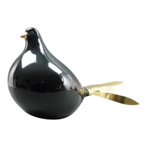 Augusto Dazzi Collection Chalfonte St. Giles Italian Black & Gold Ceramic Bird