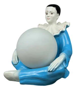 Mid-Century Italian Pierrot Table Lamp in Blue Ceramic, 1960s