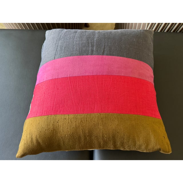 Contemporary Acapillow Home Furnishings (Santa Monica, Ca) Goose Down Pillow With Striped Cover For Sale - Image 3 of 12