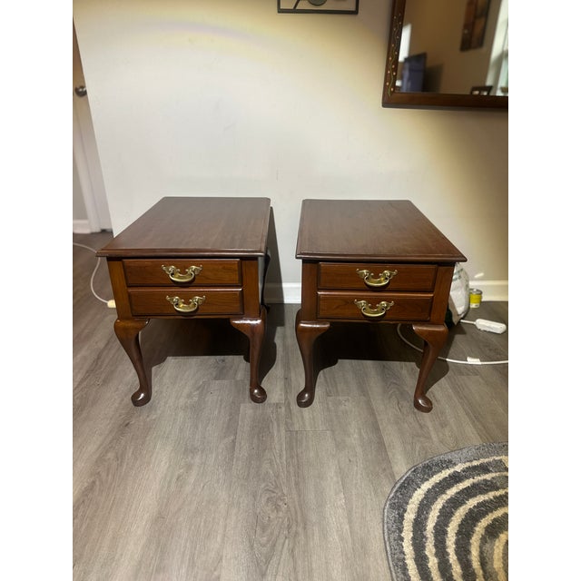 Vintage Queen Anne Style Bedside Tables For Sale - Image 4 of 7