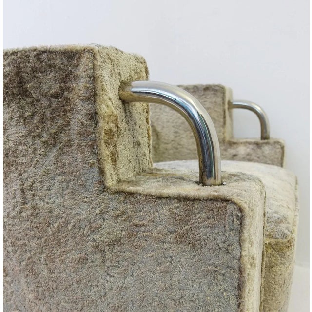 Set of Art Deco Armchairs in Velvet Upholstery For Sale - Image 3 of 9