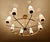 Large Vintage Italian Glass and Brass Chandelier, 1950s For Sale - Image 16 of 18