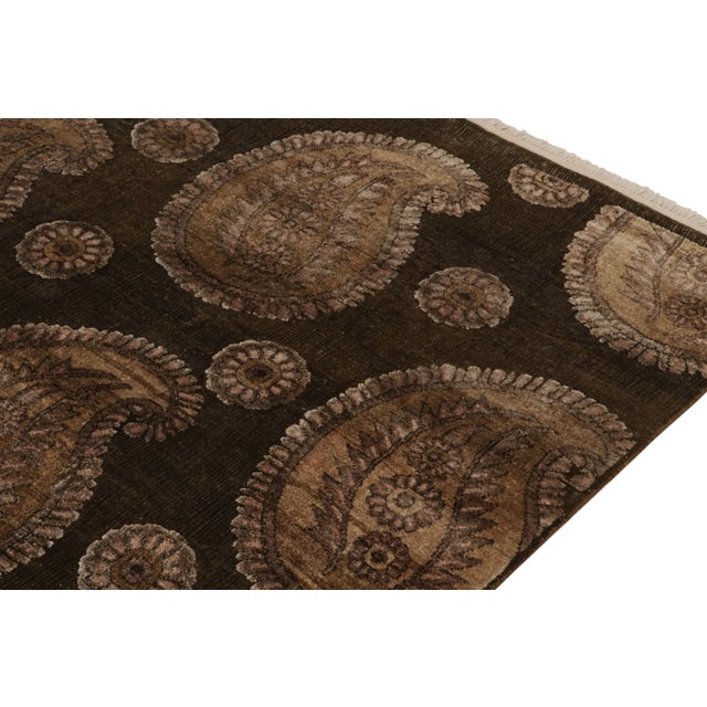 2010s Rug & Kilim’s Classic Style Rug in Beige, Brown and Gold Paisley Patterns For Sale - Image 5 of 7