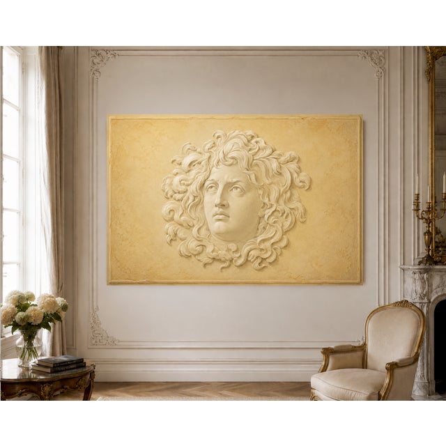 Yellow Atelier Aria Lumae Wilhelm Zahn Style Pompeian Medusa Gorgoneion Trompe lOeil Relief Fine Art Gallery Board Print 30 X 20 For Sale - Image 8 of 18