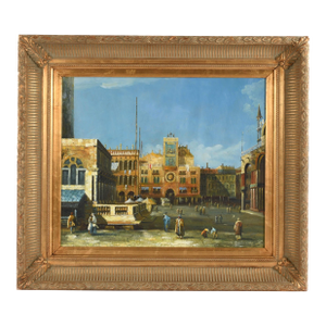 Framed "Untitled Port" Oil on Canvas