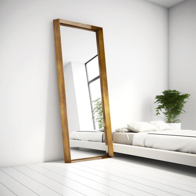 Reflexion Brass Mirror by Zincutec For Sale - Image 4 of 11