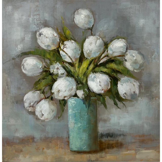 Impressionistic Floral Still Life Original Oil Painting For Sale