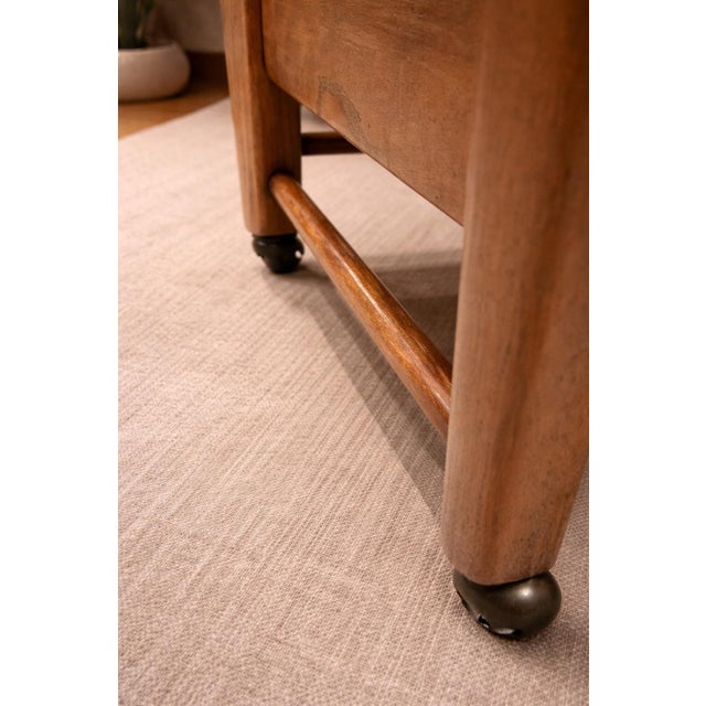 1960s Mid-Century Modern Lounge Chair With Original Upholstery & Casters For Sale - Image 4 of 9