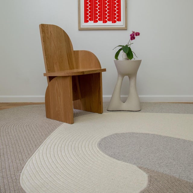 Riff Rug, 4x6ft, Navy Blue, From Souda, Braided, Coiled Wool Area Rug For Sale - Image 9 of 10