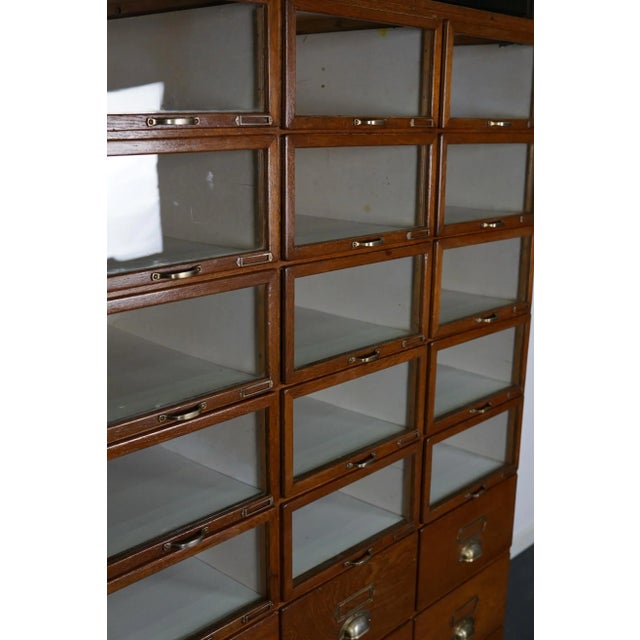 Large Vintage Dutch Oak Haberdashery Shop Cabinet, 1930s For Sale - Image 4 of 18
