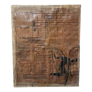 Original Wayne Cunningham Abstract Collage Painting For Sale