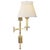 Chapman & Myers for Visual Comfort Signature Dorchester Double Backplate Swing Arm in Antique-Burnished Brass with Silk Crown Shade For Sale