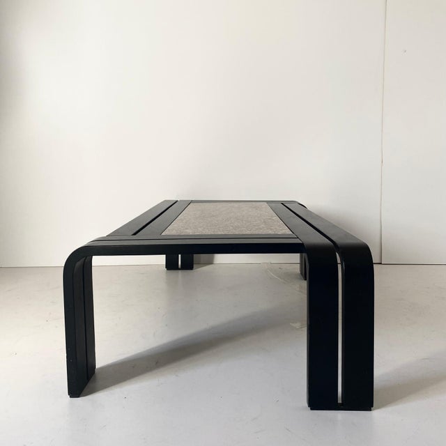 Italian Modern Sculptural Coffee Table with Granite Top and Bentwood Frame, 1980 For Sale - Image 4 of 12