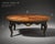 Wood Vintage Oval Coffee Table – Bookmatched Veneer Top in Satin Walnut With Black & Gold Gilded Base – 48" W For Sale - Image 7 of 7
