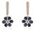 3.77 Ct Natural Blue Sapphire & Diamond Floral Drop Earrings in 18k Yellow Gold- A Pair For Sale