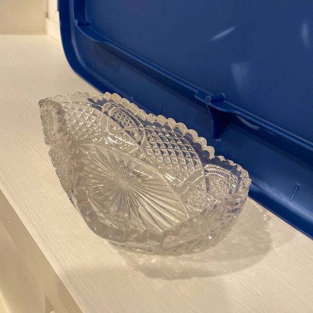 1970s Cut Glass Candy Dish For Sale - Image 4 of 5