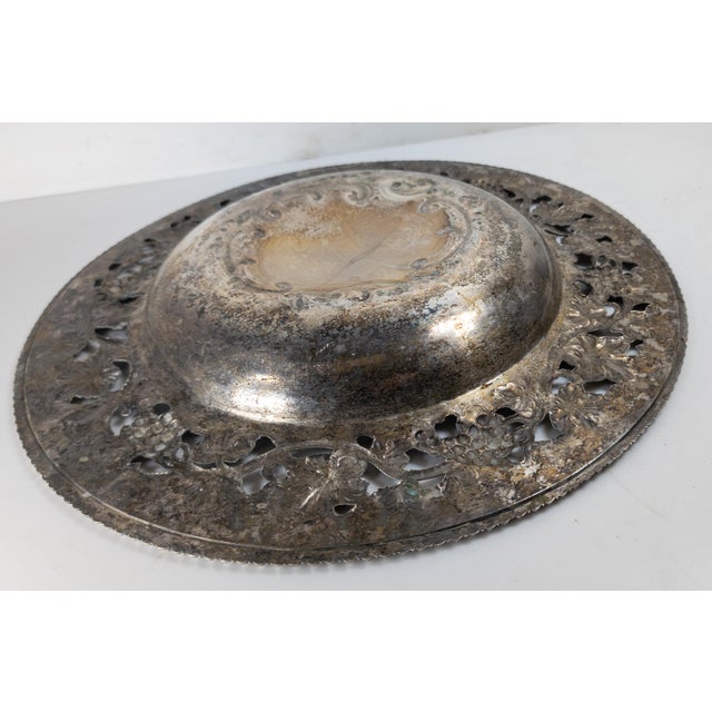 19th Century English Sheffield Silverplate Centerpiece Bowl or Charger With Grape Motif For Sale - Image 11 of 12