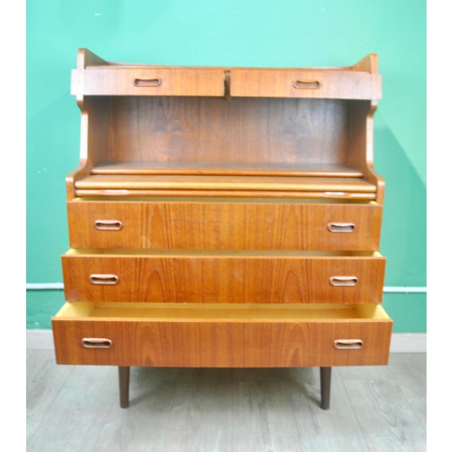 Brown Danish Desk in Teak Veneer, 1960s For Sale - Image 8 of 18