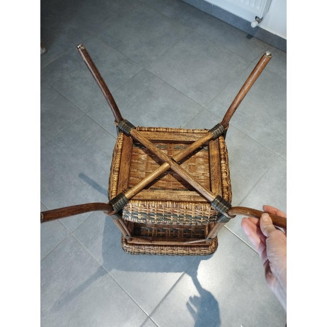 Antique Wicker Side Table, 1890s For Sale - Image 12 of 18