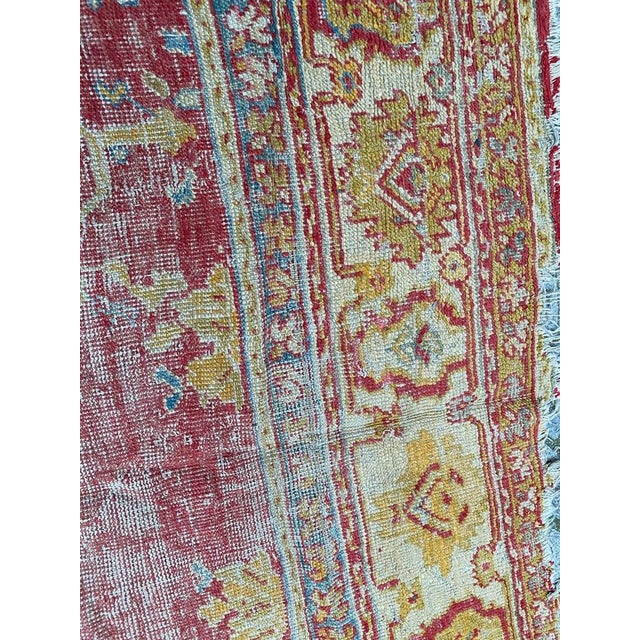Blue Antique Turkish Distressed Smyrne Rug For Sale - Image 8 of 18
