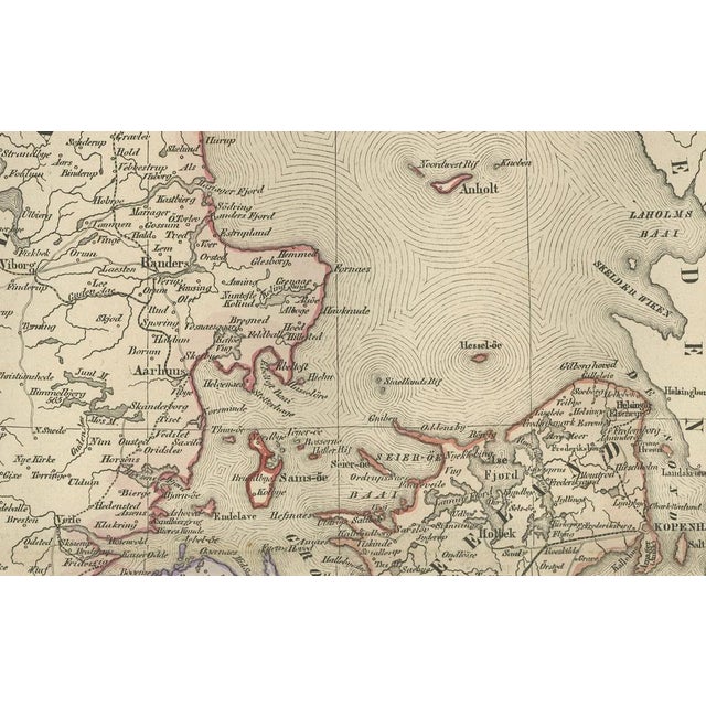 Paper Antique Map of Denmark, 1876 For Sale - Image 7 of 10