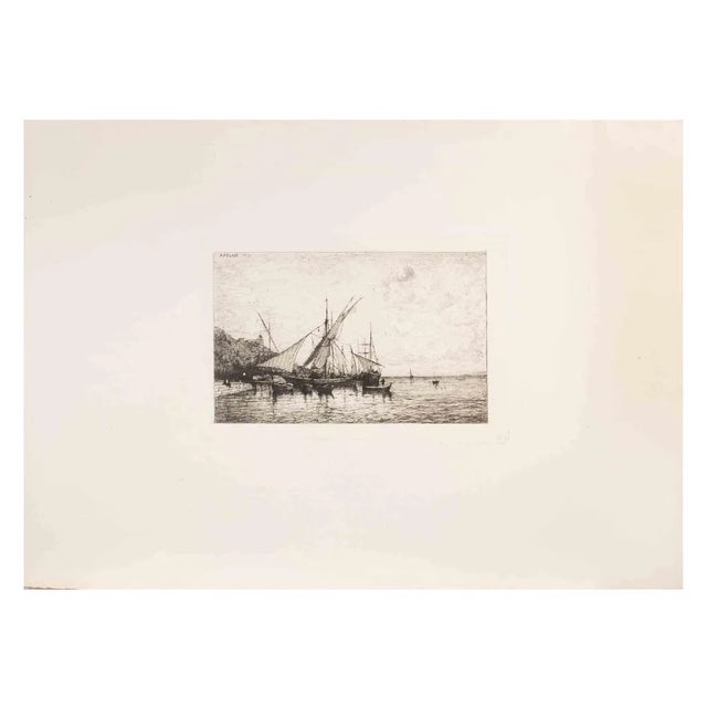 Appian, Le Port de Monaco, Etching, 1874 For Sale