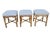 Contemporary Pair of McGuire Target Back Lounge Chairs With 3 McGuire Footstools For Sale - Image 3 of 18