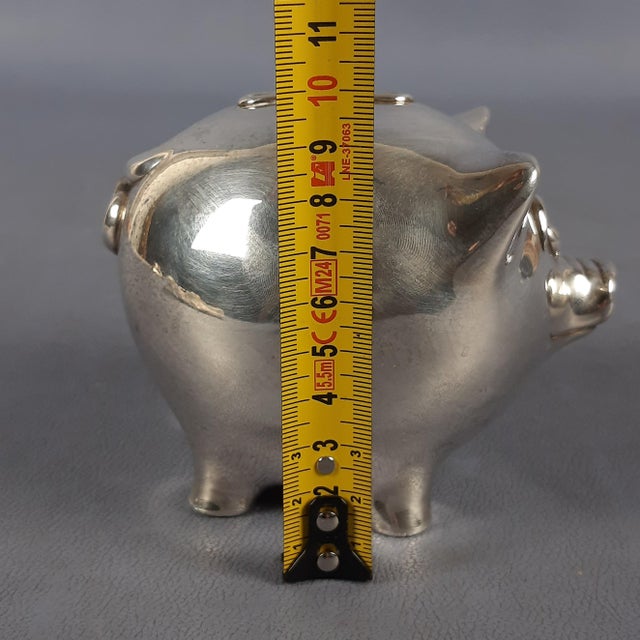 Vintage Piggy Bank Lucky Charm in 925 Silver, 1970 For Sale - Image 9 of 10