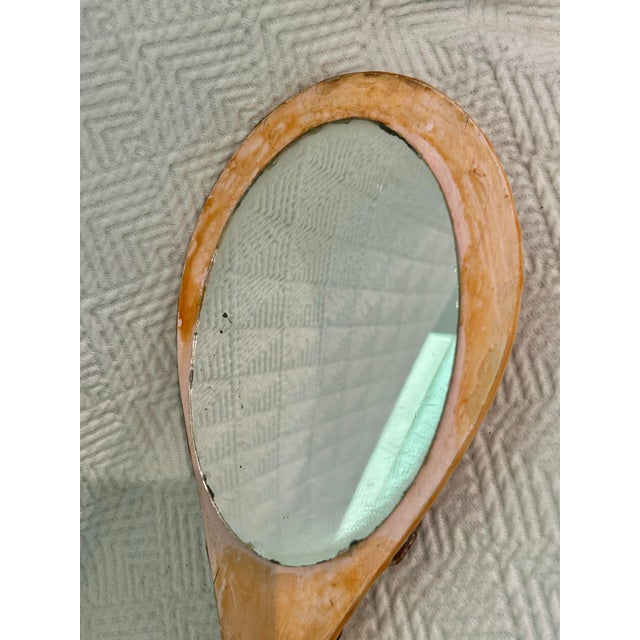 Mid-Century Mermaid Grotto Sailors Valentine Sea Shell Encrusted Vanity Hand Mirror For Sale - Image 11 of 12