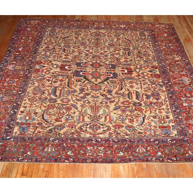 Antique Zabihi Collection Persian Bakhtiari Rug - 11' x 12'2" For Sale - Image 4 of 12