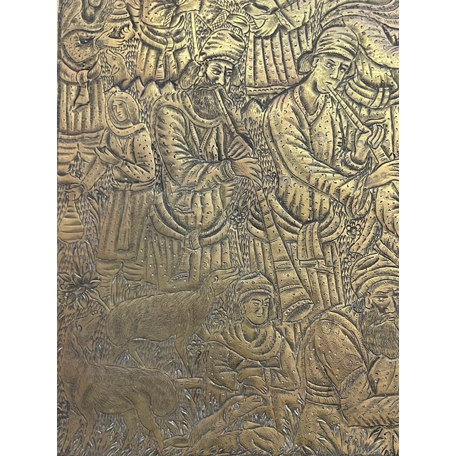 20th Century Persian Handmade Brass Tray For Sale - Image 13 of 13