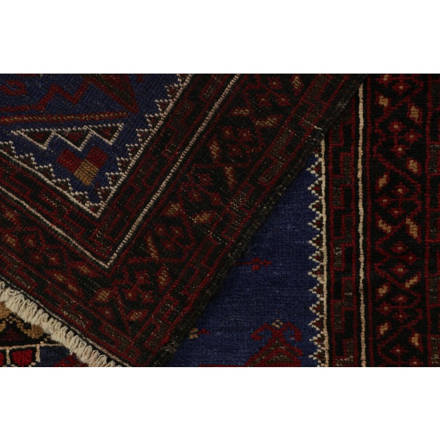 Textile Rug & Kilim’s Baluch Tribal Rug in Navy Blue With Geometric Medallions For Sale - Image 7 of 8