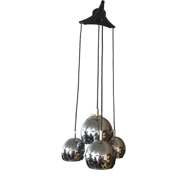 Vintage Ball Ceiling Lamp in Chrome, 1970s For Sale