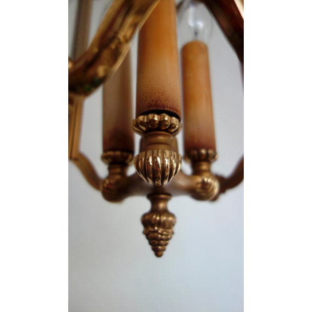 Brass and Glass Lantern Pendant, 1960s For Sale - Image 13 of 17