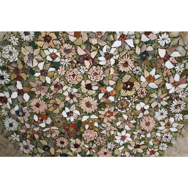 Onyx Coffee Table With Floral Mosaic Inlay, Mid-Century Modern, Brazil For Sale In Raleigh - Image 6 of 9