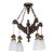 Early 20th Century Carved Wood Parrots Chandelier With Hanging Glass Shaded Lights For Sale