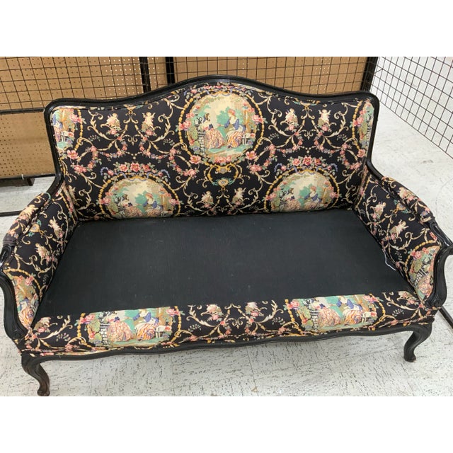 1940s 1940s Vintage Multicolors French Sofa For Sale - Image 5 of 8